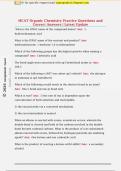 MCAT Organic Chemistry Practice Questions and  Correct Answers &vert; Latest Update