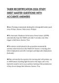 TASER RECERTIFICATION 2026 STUDY SHEET MASTER QUESTIONS WITH ACCURATE ANSWERS