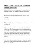 MBA 601 EXAM 1 2026 ACTUAL TEST PAPER VERIFIED SOLUTIONS