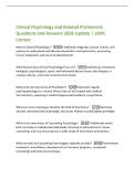 Clinical Psychology and Related Professions  Questions and Answers 2026 Update &vert; 100&percnt;  Correct  