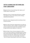 TATTOO LICENSE EXAM TEST PAPER 2026 STUDY GUIDE REVIEW