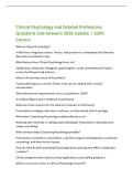 Clinical Psychology and Related Professions  Questions and Answers 2026 Update &vert; 100&percnt;  Correct  