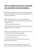 TATTOO LICENSE EXAM ACTUAL EXAM PAPER 2026 QUESTIONS SOLUTIONS GRADED A&plus;