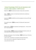 Clinical Psychology PSYCH UA&lowbar;81 Questions and  Answers 2026 Update &vert; 100&percnt; Correct  