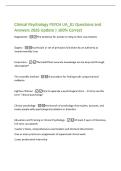 Clinical Psychology PSYCH UA&lowbar;81 Questions and  Answers 2026 Update &vert; 100&percnt; Correct  
