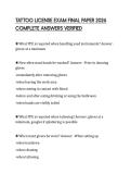 TATTOO LICENSE EXAM FINAL PAPER 2026 COMPLETE ANSWERS VERIFIED