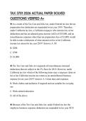 TAX 3701 2026 ACTUAL PAPER SOLVED QUESTIONS VERIFIED A&plus;