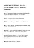 MDC 1 FINAL PAPER EXAM 1 2026 FULL QUESTIONS AND CORRECT ANSWERS GRADED A&plus;