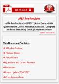 APEA Pre-Predictor 2026&sol;2027 &lpar;Actual Exam&rpar; &ndash; 850&plus; Questions with Correct Answers & Rationales &vert; Complete NP Board Exam Study Guide &vert;&vert; Complete A&plus; Guide