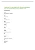 HSCO CAD APPROVED ABBREVIATIONS Questions  and Answers 2026 Update &vert; 100&percnt; Correct  