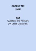 AGACNP 106 Exam 2026 &vert; Adult-Gerontology ACNP Complete Study Guide & Practice Questions