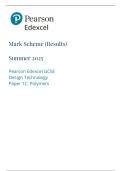 2025 GCSE PEARSON EDEXCEL DESIGN AND TECHNOLOGY COMPONENT 1 POLYMERS MARK SCHEME 