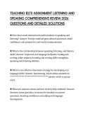 TEACHING IELTS ASSIGNMENT LISTENING AND SPEAKING COMPREHENSIVE REVIEW 2026 QUESTIONS AND DETAILED SOLUTIONS