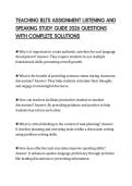 TEACHING IELTS ASSIGNMENT LISTENING AND SPEAKING STUDY GUIDE 2026 QUESTIONS WITH COMPLETE SOLUTIONS