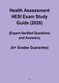 Health Assessment HESI Exam Study Guide 2026 &ndash; Nursing Practice & Review PDF