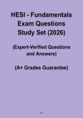 HESI Fundamentals Exam Questions Study Set 2026 &ndash; Nursing Core Concepts Practice PDF