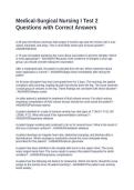 Medical-Surgical Nursing I Test 2 Questions with Correct Answers