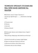TECHNOLOGY SPECIALIST CTS EXAMS 2026 FINAL PAPER SOLVED QUESTIONS FULL SOLUTION
