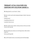 TEENSMART ACTUAL EXAM PAPER 2026 QUESTIONS WITH SOLUTIONS GRADED A&plus;