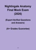 Nightingale Anatomy Final Mock Exam 2026 &ndash; Nursing Practice Test PDF