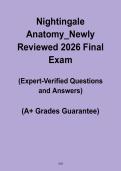 Nightingale Anatomy Newly Reviewed 2026 Final Exam &ndash; Complete Nursing Study Guide PDF