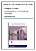 Managerial Economics &lpar;14th Edition&rpar; &ndash; Instructor&rsquo;s Solutions Manual &vert; Christopher R&period; Thomas &vert; Complete Solutions to Technical & Duplicate Problems &plus; Derivatives Review