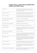 Cognitive Science - Carleton First Year UPDATED ACTUAL  Questions and CORRECT Answers