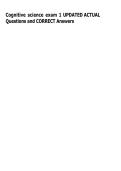 Cognitive science exam 1 UPDATED ACTUAL  Questions and CORRECT Answers