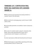 TENNESSEE CAT 3 CERTIFICATION FINAL PAPER 2026 QUESTIONS WITH ANSWERS GRADED A&plus;