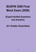 BUSFIN 3500 Final Mock Exam 2026 &ndash; Business Finance Practice Test PDF