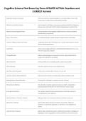 Cognitive Science Final Exam Key Terms UPDATED ACTUAL Questions and  CORRECT Answers