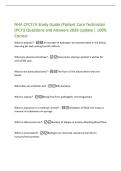 NHA CPCT&sol;A Study Guide &lpar;Patient Care Technician  &lpar;PCT&rpar;&rpar; Questions and Answers 2026 Update &vert; 100&percnt;  Correct  