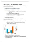 Samenvatting -  Sociale psychologie - hoofdstuk 5&colon; sociale be&iuml;nvloeding &lpar;B001643A&rpar;