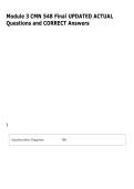 Module 3 CMN 548 Final UPDATED ACTUAL  Questions and CORRECT Answers