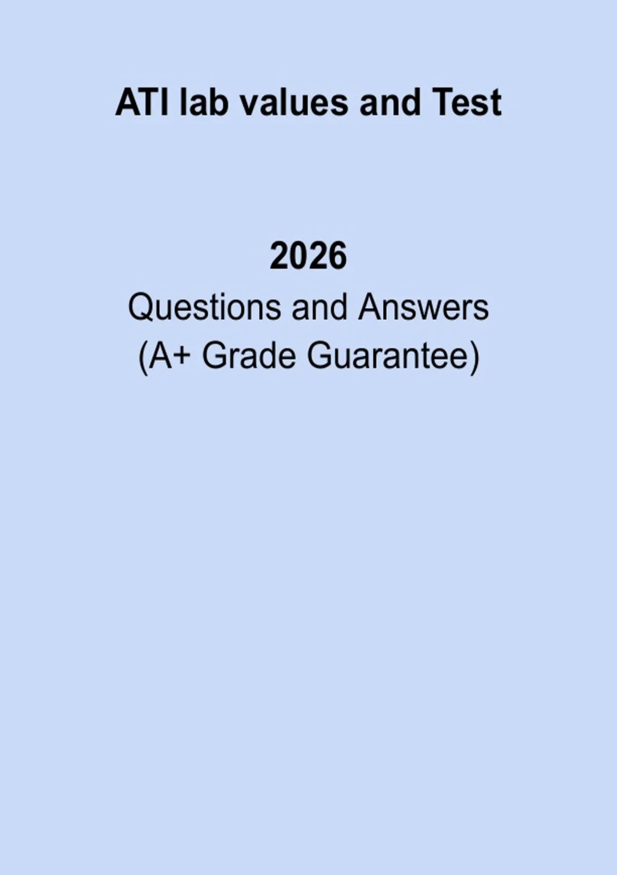 ATI Lab Values and Diagnostic Tests 2026 | Complete Nursing Study Guide ...