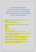 BCS FOUNDATION BUSINESS  ANALYSIS &lpar;FOUNDATION COURSE&rpar; EXAM  Newest Exam Preparation Newest 2026-2027   With Complete Questions And Correct Detailed  Answers &vert; Brand New Version