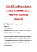 PNM 300 Final Exam Review CORRECT ANSWERS 2027&vert; 2026 WITH VERRIFIED ANSWERS