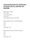 EXAS ROADHOUSE BAR TEST CERTIFICATION EVALUATION 2026 FULL QUESTIONS WITH SOLUTIONS