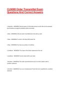 CLN500 Order Transmittal Exam Questions And Correct Answers