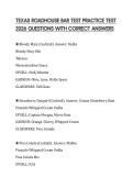 TEXAS ROADHOUSE BAR TEST PRACTICE TEST 2026 QUESTIONS WITH CORRECT ANSWERS