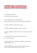CLN500 Order Transmittal Exam Questions With Verified Answers