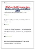 MN Life and Health Insurance Exam Questions and Correct Answers&vert; Latest Update