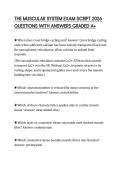 THE MUSCULAR SYSTEM EXAM SCRIPT 2026 QUESTIONS WITH ANSWERS GRADED A&plus;
