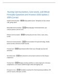 Nursing Communication&comma; Care Levels&comma; and Ethical  Principles Questions and Answers 2026 Update &vert;  100&percnt; Correct  