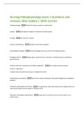 Nursing Pathophysiology Exam 1 Questions and  Answers 2026 Update &vert; 100&percnt; Correct