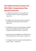 FSC California Firearms Practice Test  2025&ndash;2026 &vert; Comprehensive Prep  Questions & Answers