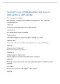 Nursing Process &lpar;ADPIE&rpar; Questions and Answers  2026 Update &vert; 100&percnt; Correct  