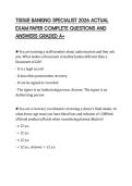 TISSUE BANKING SPECIALIST 2026 ACTUAL EXAM PAPER COMPLETE QUESTIONS AND ANSWERS GRADED A&plus;