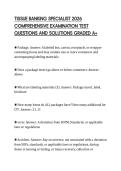 TISSUE BANKING SPECIALIST 2026 COMPREHENSIVE EXAMINATION TEST QUESTIONS AND SOLUTIONS GRADED A&plus;TISSUE BANKING SPECIALIST 2026 COMPREHENSIVE EXAMINATION TEST QUESTIONS AND SOLUTIONS GRADED A&plus;