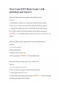 West Coast EMT Block Exam 1 with Questions and Answers